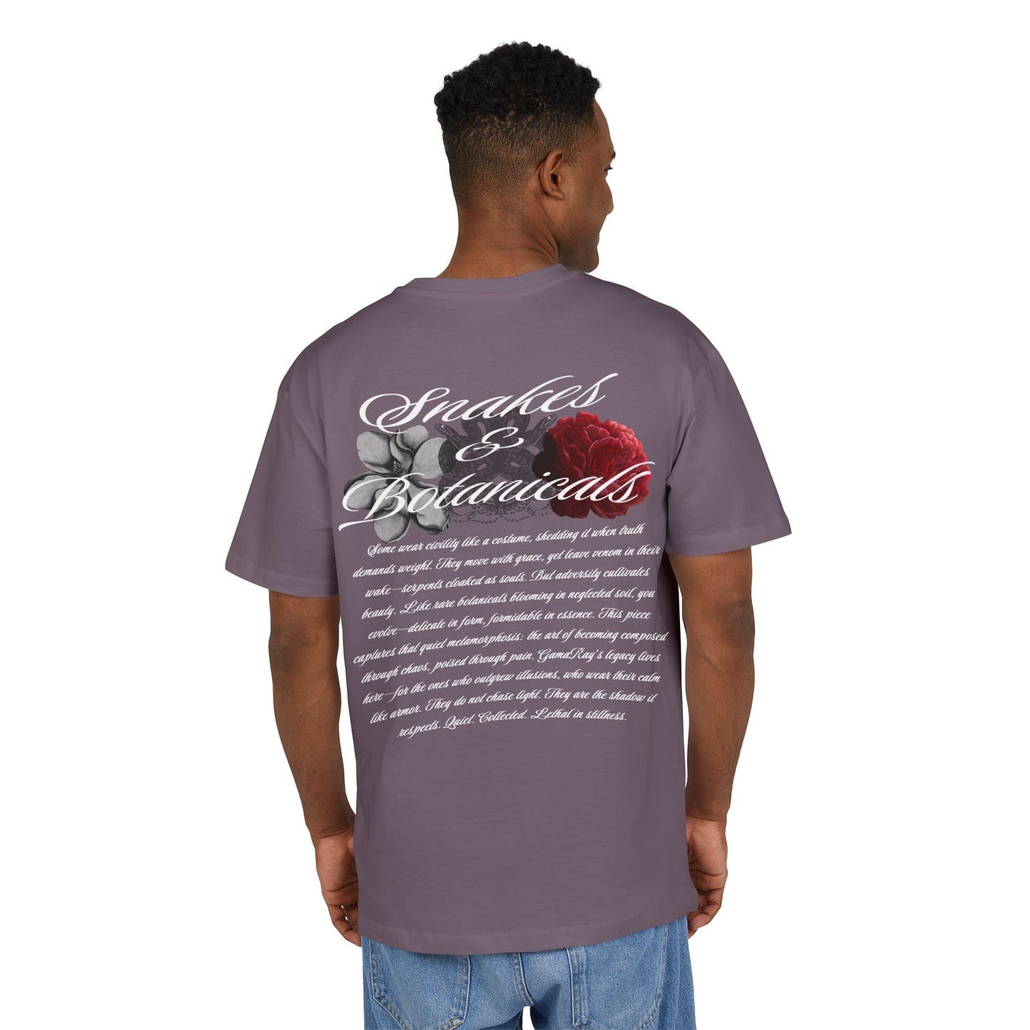 Snake & Botanicals// Heavy Oversized graphic tee