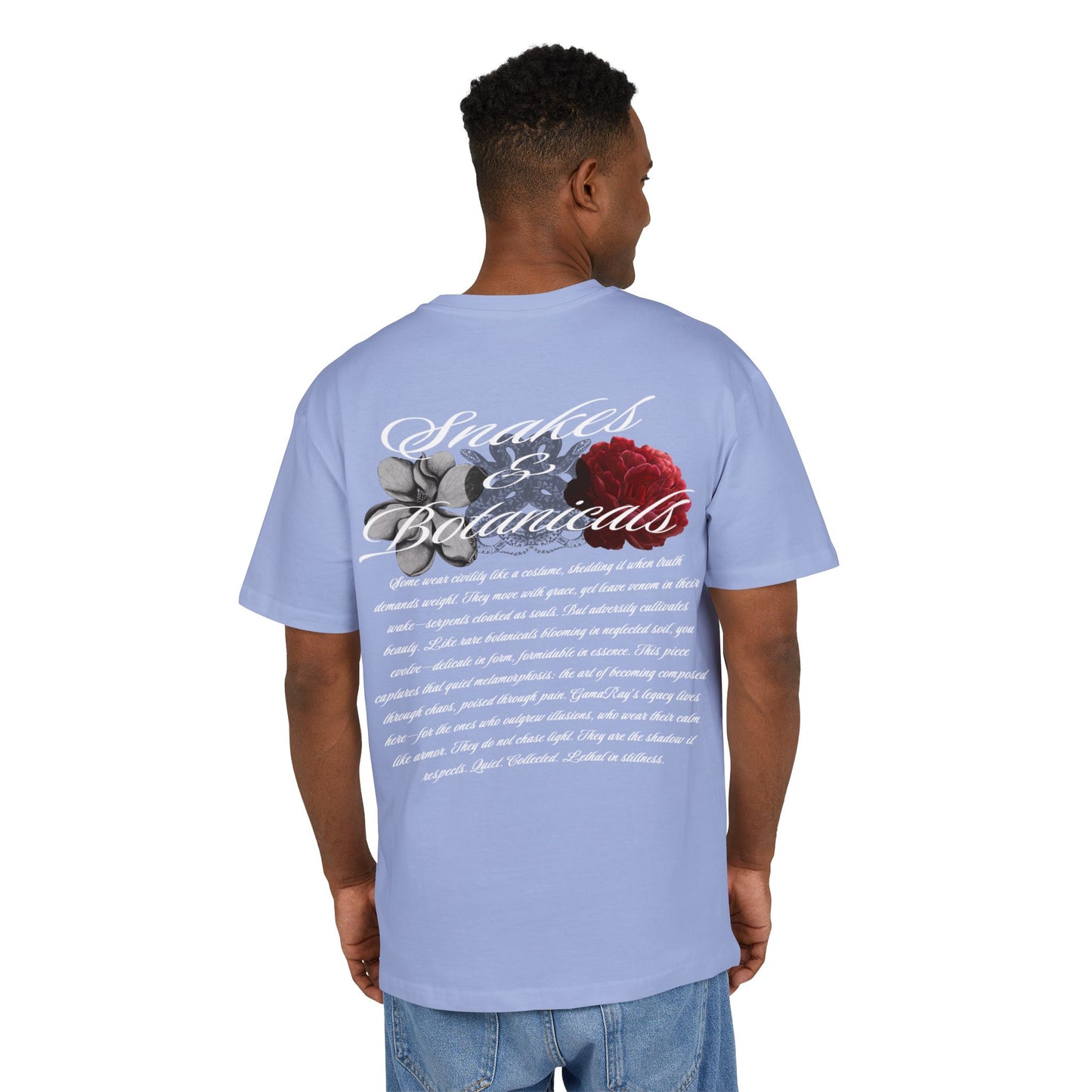 Snake & Botanicals// Heavy Oversized graphic tee